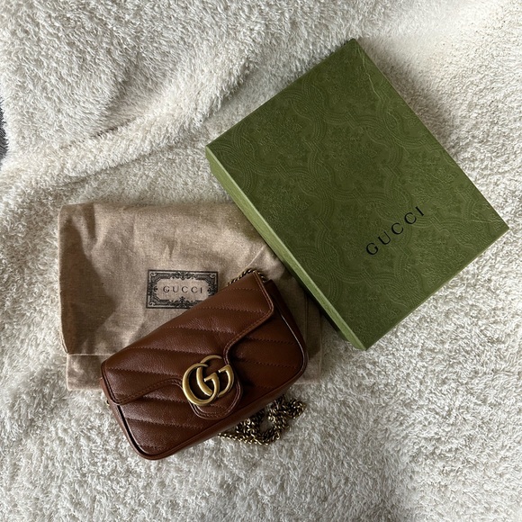 Gucci Handbags - GUCCI GG MARMONT MATELASSÉ LEATHER SUPER MINI BAG